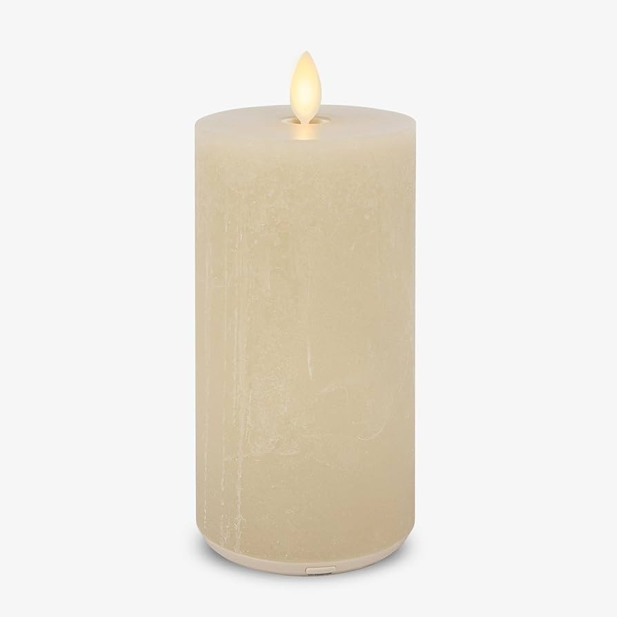 Luminara Seaglass Fog Rechargeable Flameless Candle Moving Flame LED Pillar (3" x 6.5") Flat Top ... | Amazon (US)