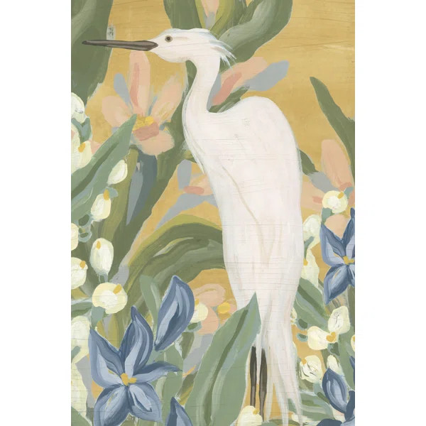 Adharv " Floral Egret I " by June Erica Vess on Canvas | Wayfair North America