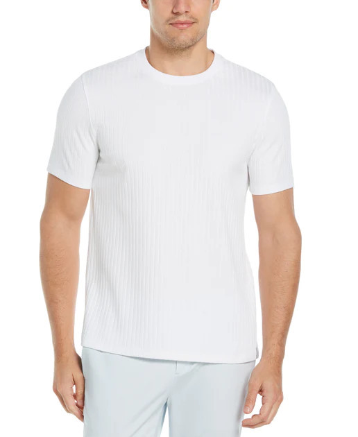 Rib Knit Crew Neck Tee | Perry Ellis