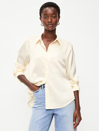 Satin Button-Down Shirt | Old Navy (US)