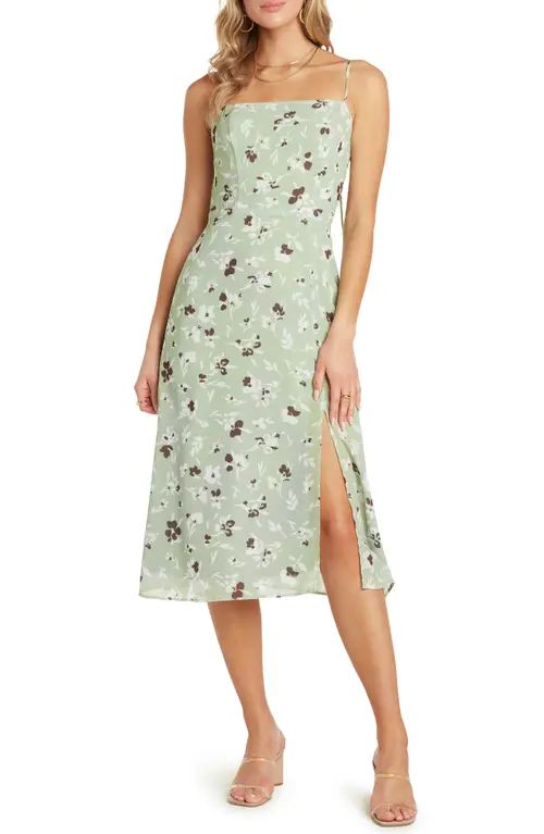 Willow Wendy Spaghetti Strap Midi Dress in Pistachio at Nordstrom, Size Large | Nordstrom