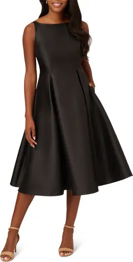 Sleeveless Mikado Fit & Flare Midi Dress | Nordstrom