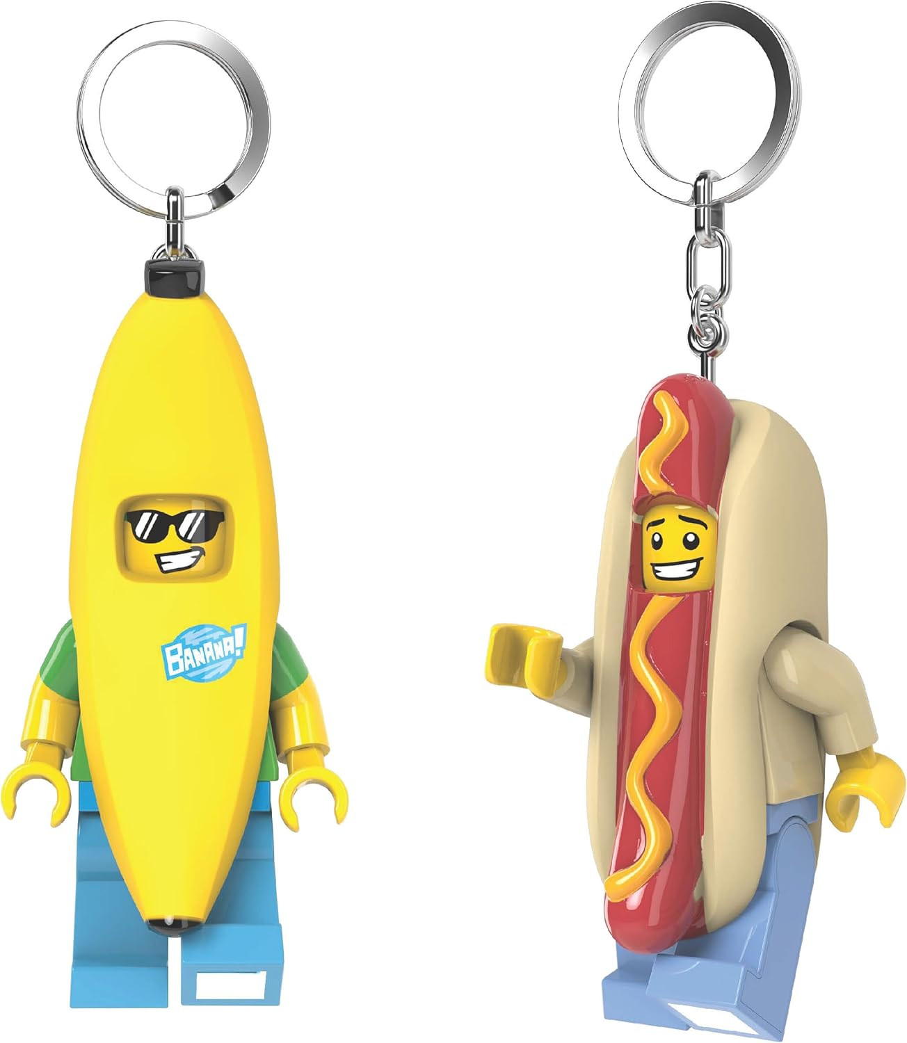 LEGO Minifigures Banana Guy & Hot Dog Man Keychain Light Bundle | Amazon (US)