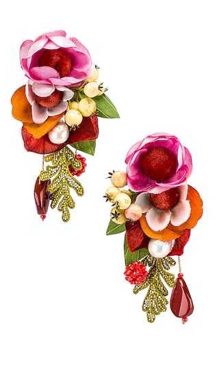 Floral Drop Earrings in Red | Revolve Clothing (Global)