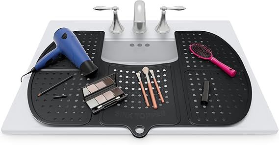 Sink Topper Foldable Sink Cover - Silicone Beauty Makeup Brush Cleaning Mat - Hot Tools Organizer... | Amazon (US)