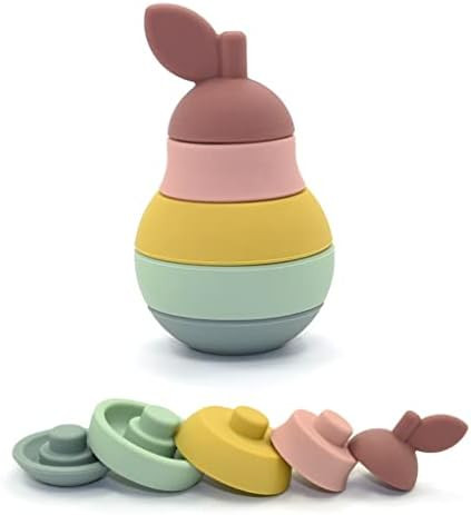ROSIE BEE Silicone Stacker Montessori Toy for Kids, Baby Teether Toys Stacking, Nesting, Sorting ... | Amazon (US)