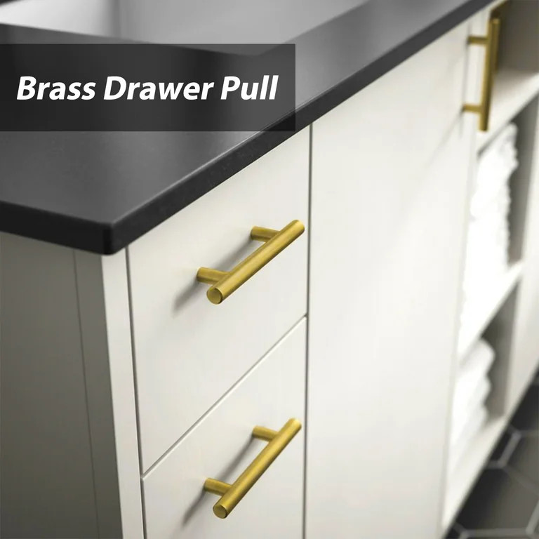 Goldenwarm 25 Pack Brushed Brass Gold Cabinet Pulls Cupboard Handles Dresser Drawer Handles Kitch... | Walmart (US)