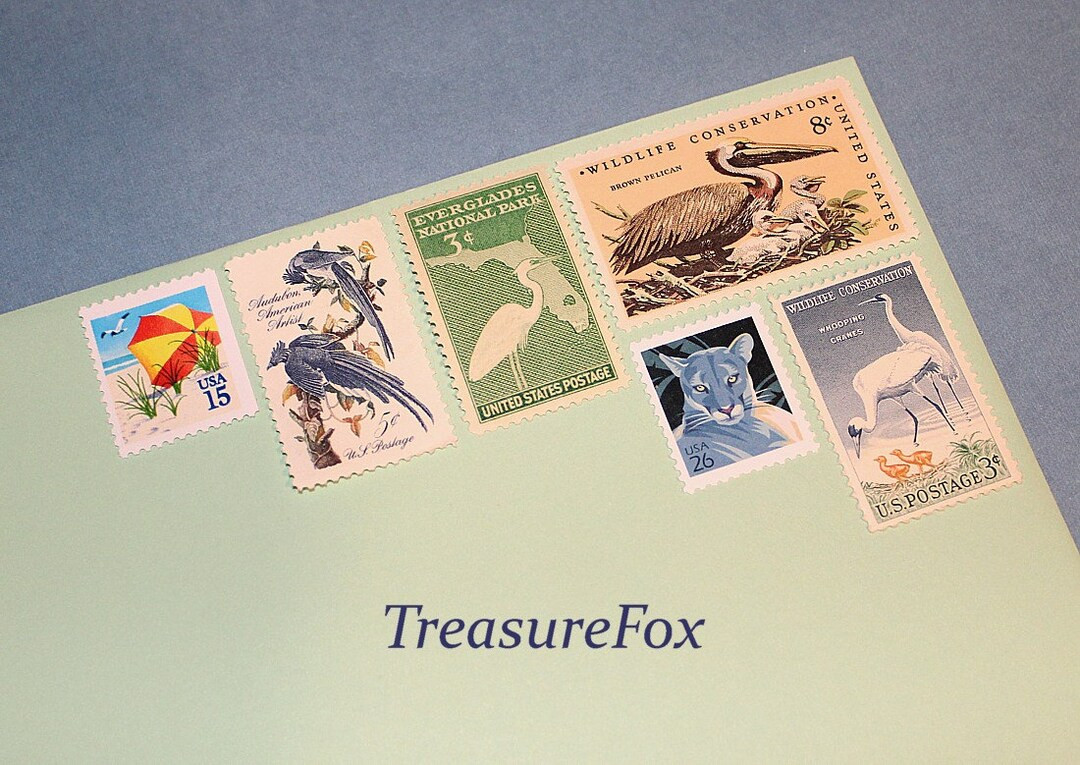 FLORIDA Life | Unused Vintage US Postage Stamps | Enough to mail 5 letters | Waterfowl | Everglad... | Etsy (US)