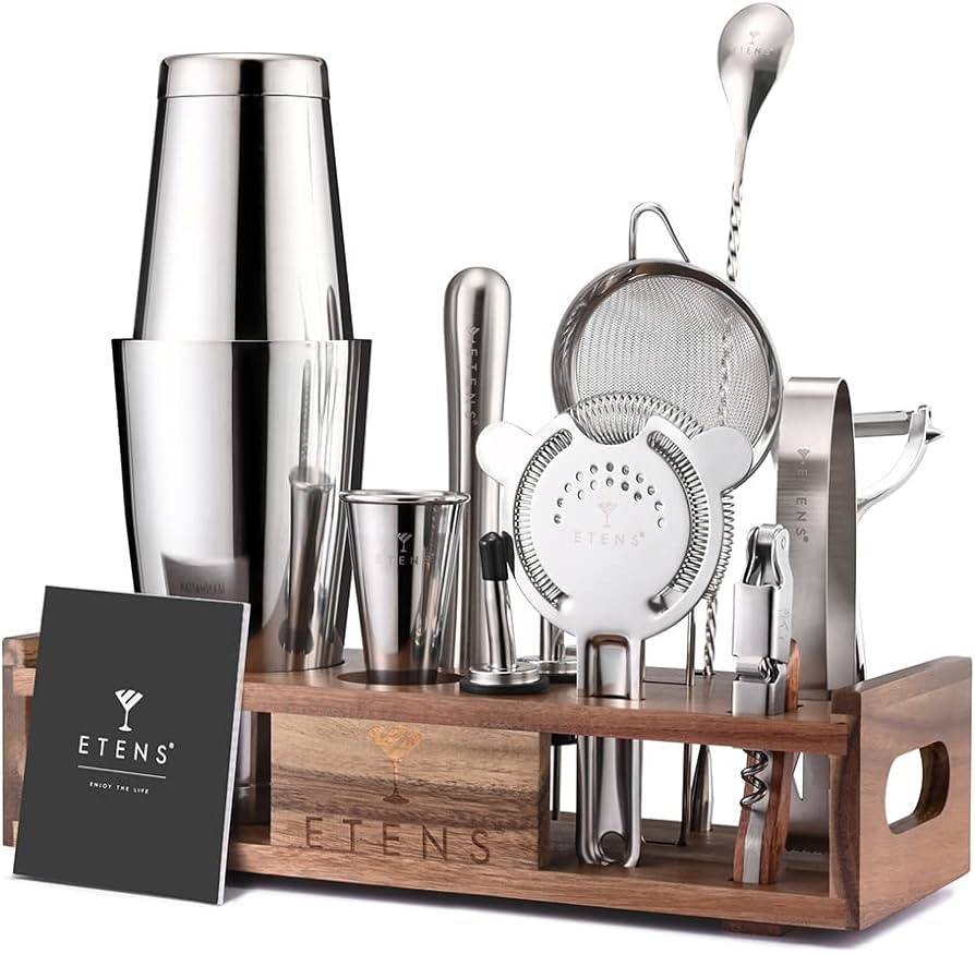 Etens Mixology Bartender Kit Bar Tool Set | Cocktail Making Kit Boston Shaker Set with Stand | Mi... | Amazon (US)