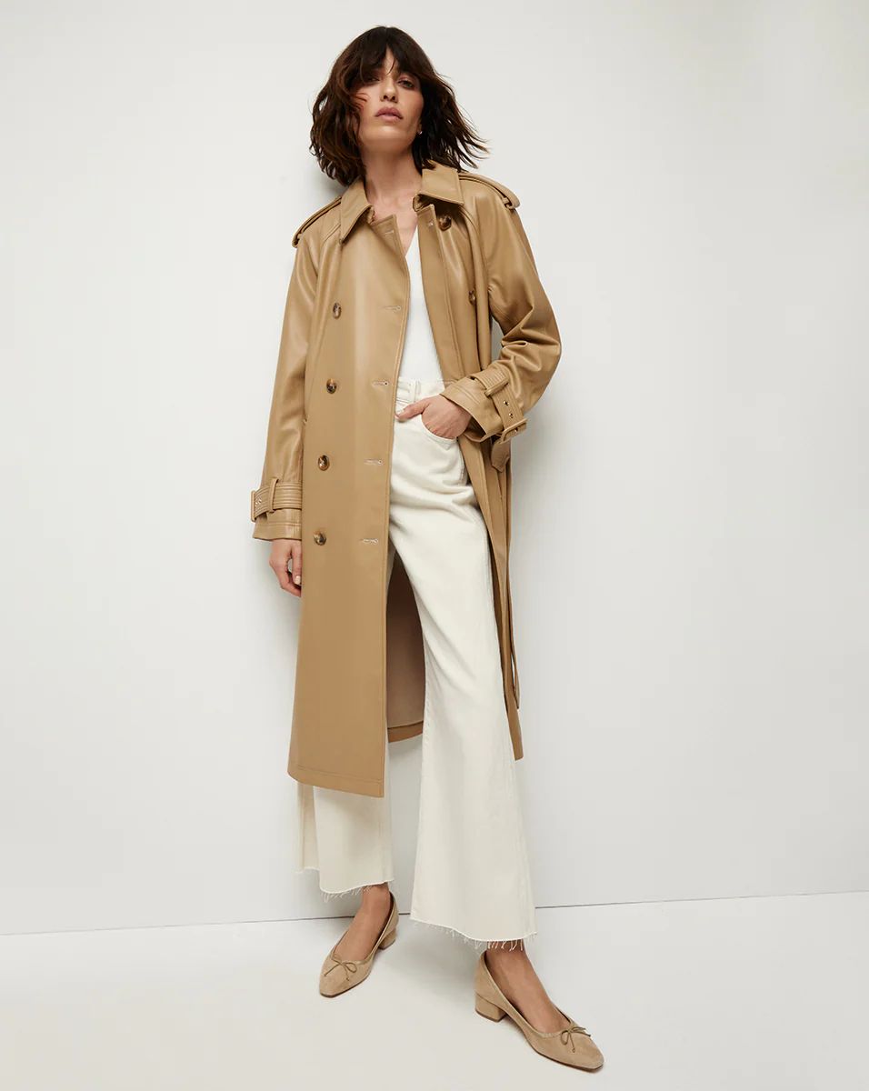 Conneley Vegan Leather Dickey Trench Coat | Veronica Beard