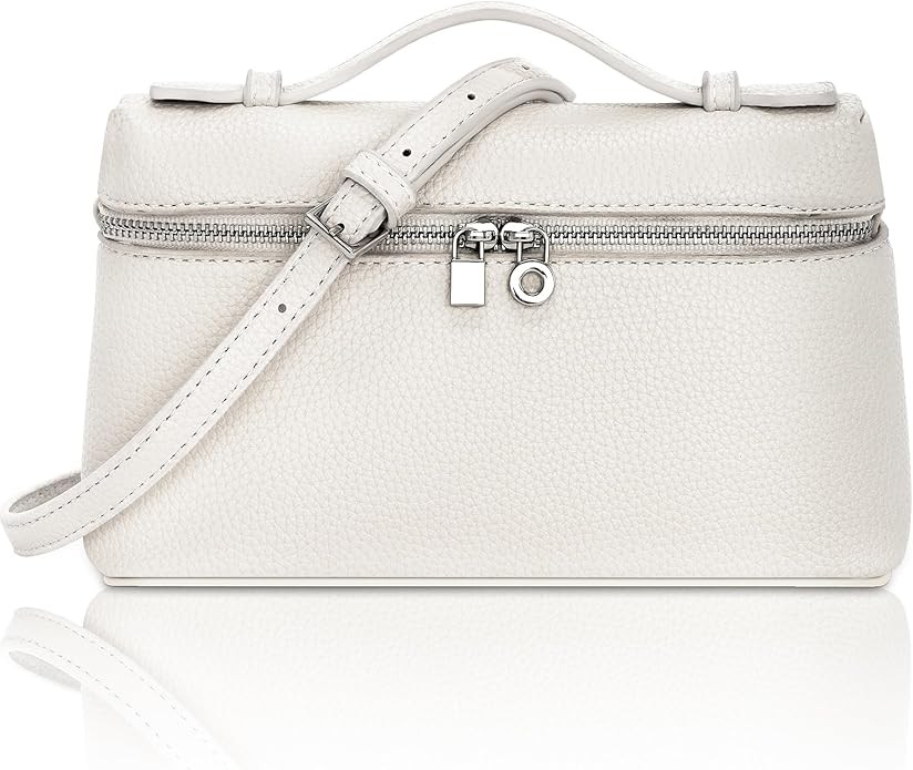 Larcenciel Elegant Small Leather Crossbody Purse for Women, Trendy Cream White Shoulder Bags with... | Amazon (US)