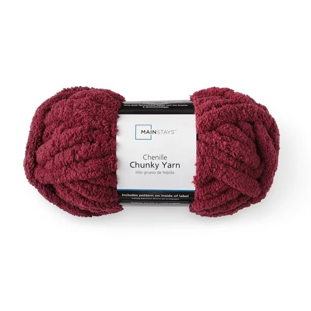 Mainstays 31.7 yd. Chunky Chenille Yarn, Heritage Russet, 100% Polyester | Walmart (US)