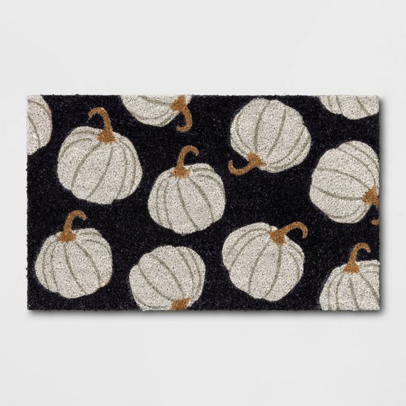 1&#39;6&#34;x2&#39;6&#34; Pumpkins Harvest Doormat Black - Threshold&#8482; | Target