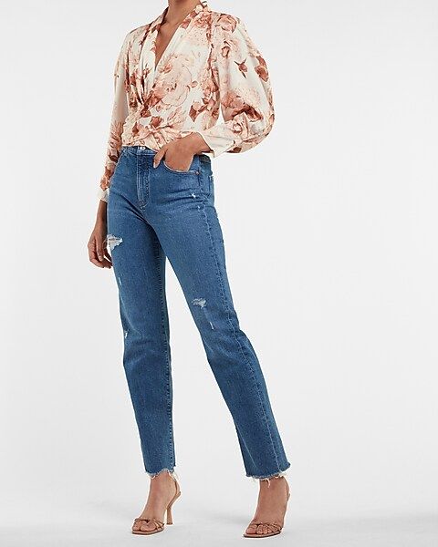 Floral Wrap Front Top | Express