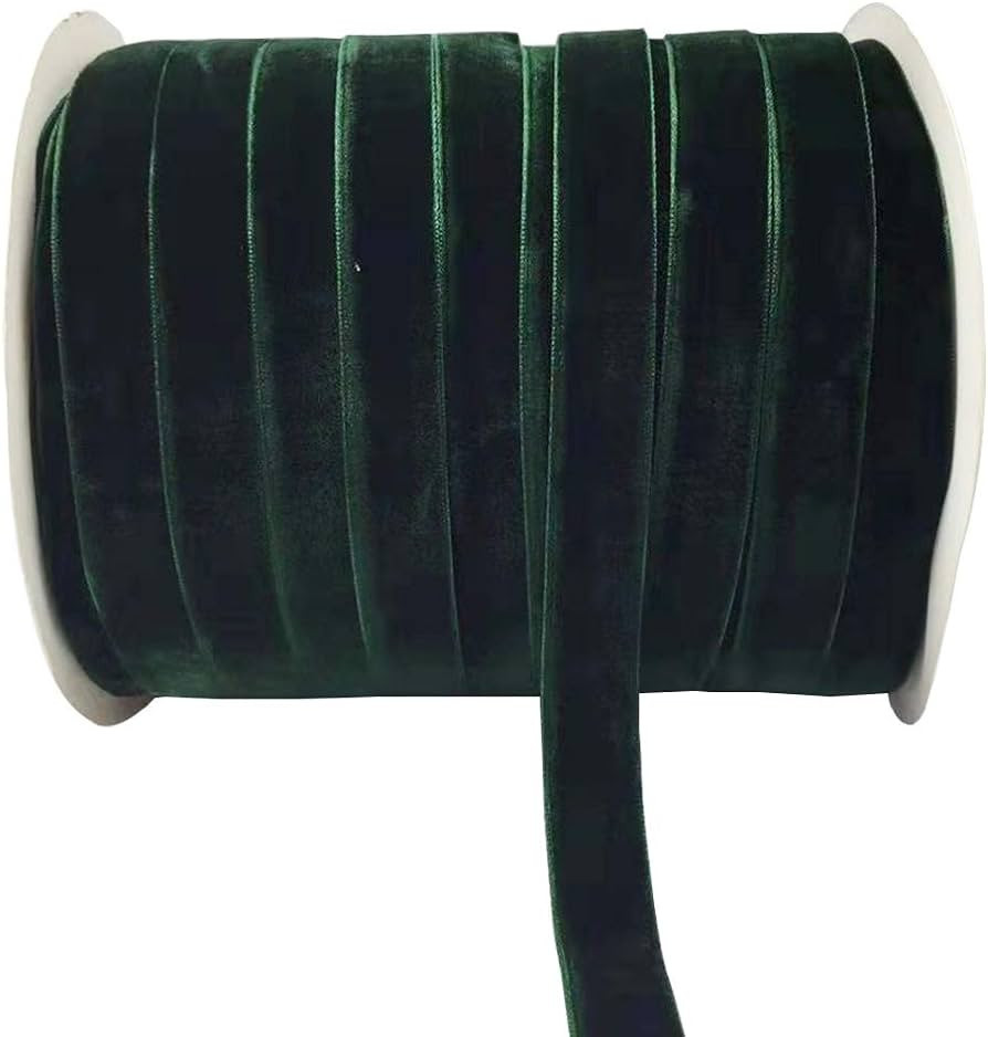 10 Yards Velvet Ribbon Spool (Dark Green, 5/8") | Amazon (US)