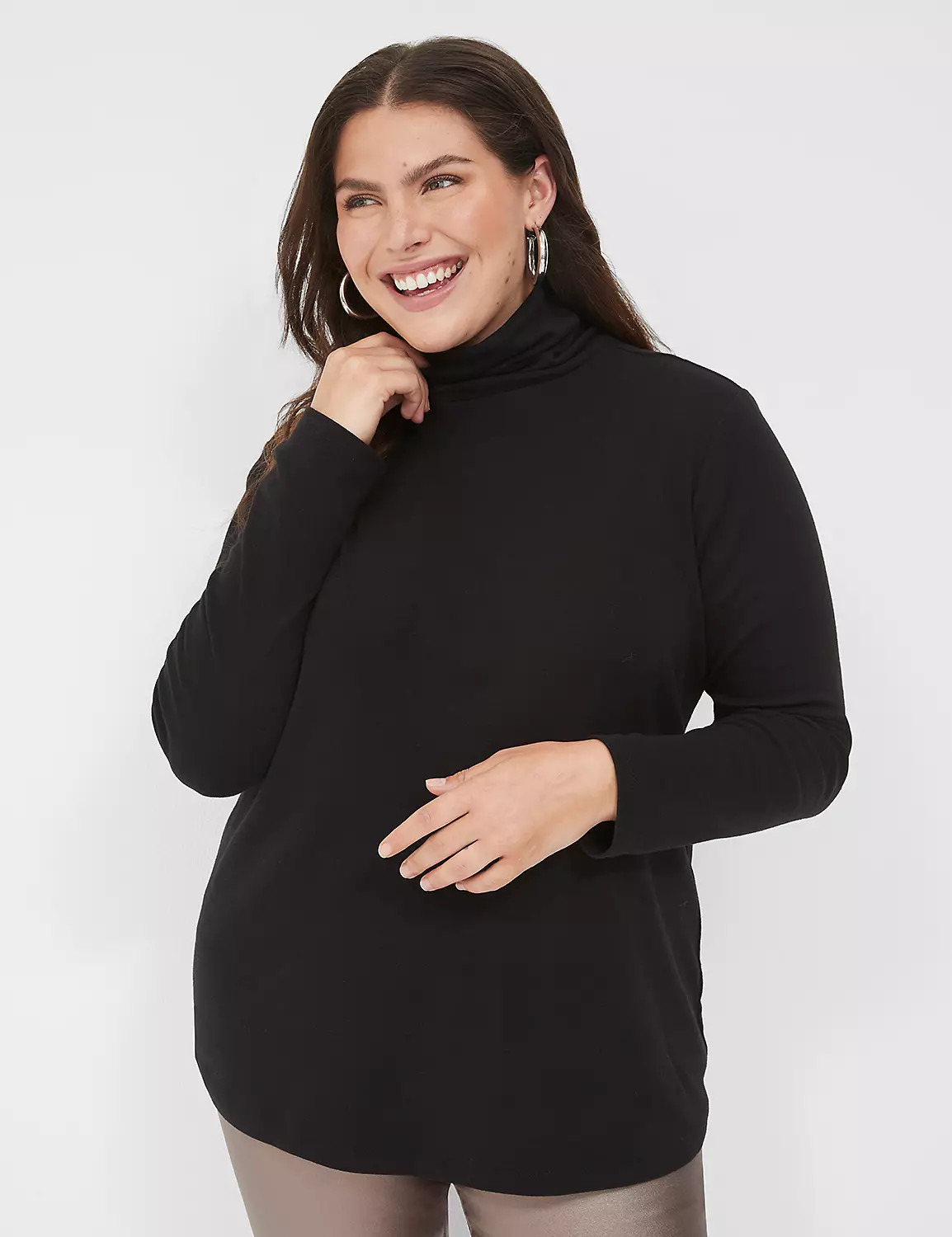 Fitted Long-Sleeve Turtleneck Top | LaneBryant | Lane Bryant (US)