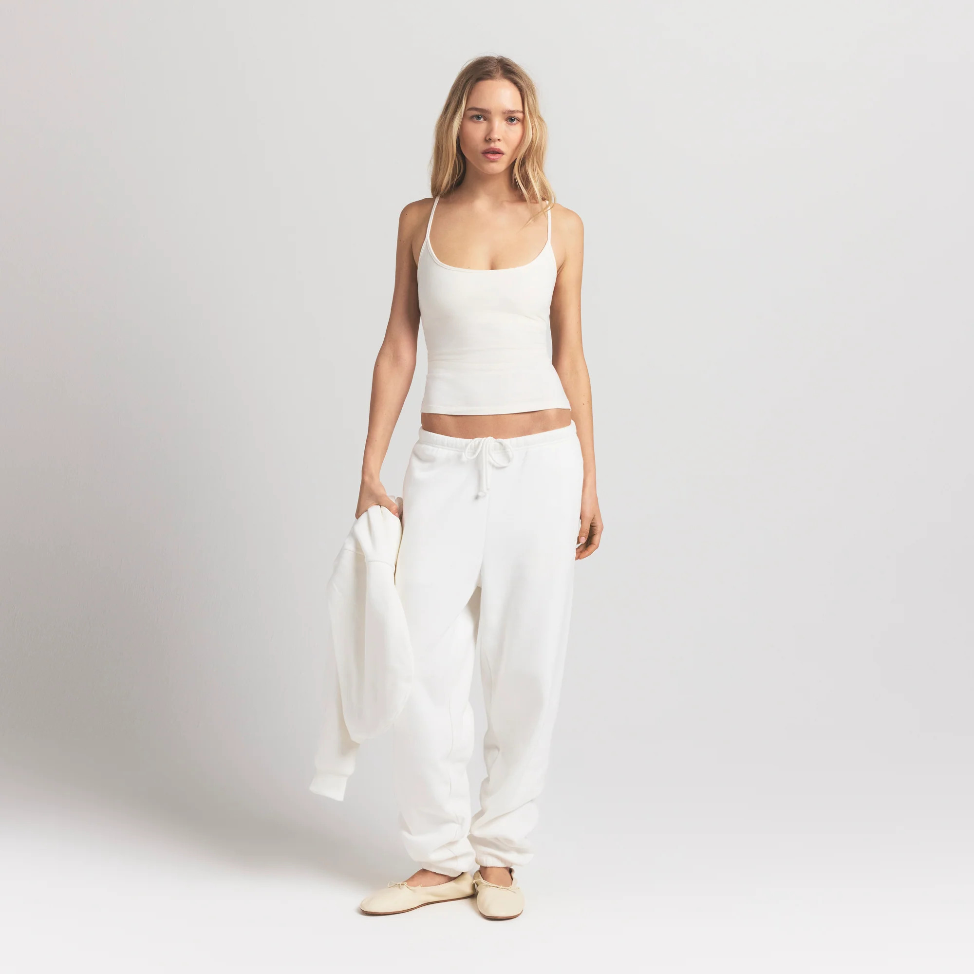 SKIMS Classic Jogger Pants | White | 4XL | Cotton Fleece | SKIMS (US)