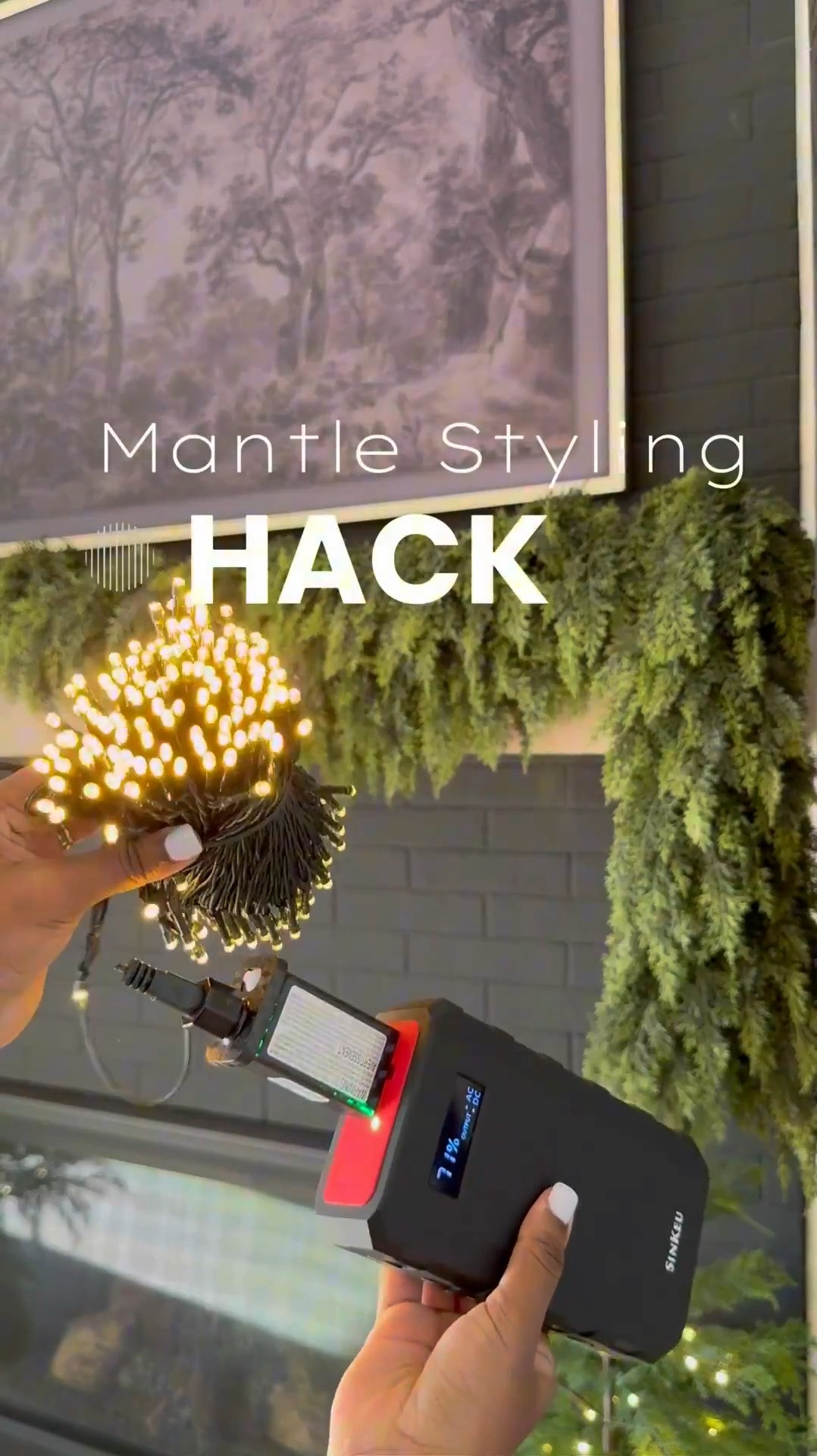 Get the look no plugs above your mantle or stairs! 🤎 Of course battery powered lights are always an option though they don’t last as long! 😩… With this system, you can add brighter Christmas lights to your mantle using a portable battery pack.💡 It charges multiple devices including your laptop or Christmas tree! 🎄 🎉

#LTKHome #LTKHoliday #LTKStyleTip