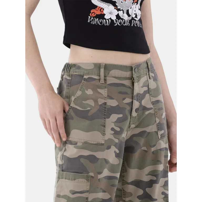 No Boundaries Wide Leg Cargo Pants, 32” Inseam, Women’s | Walmart (US)