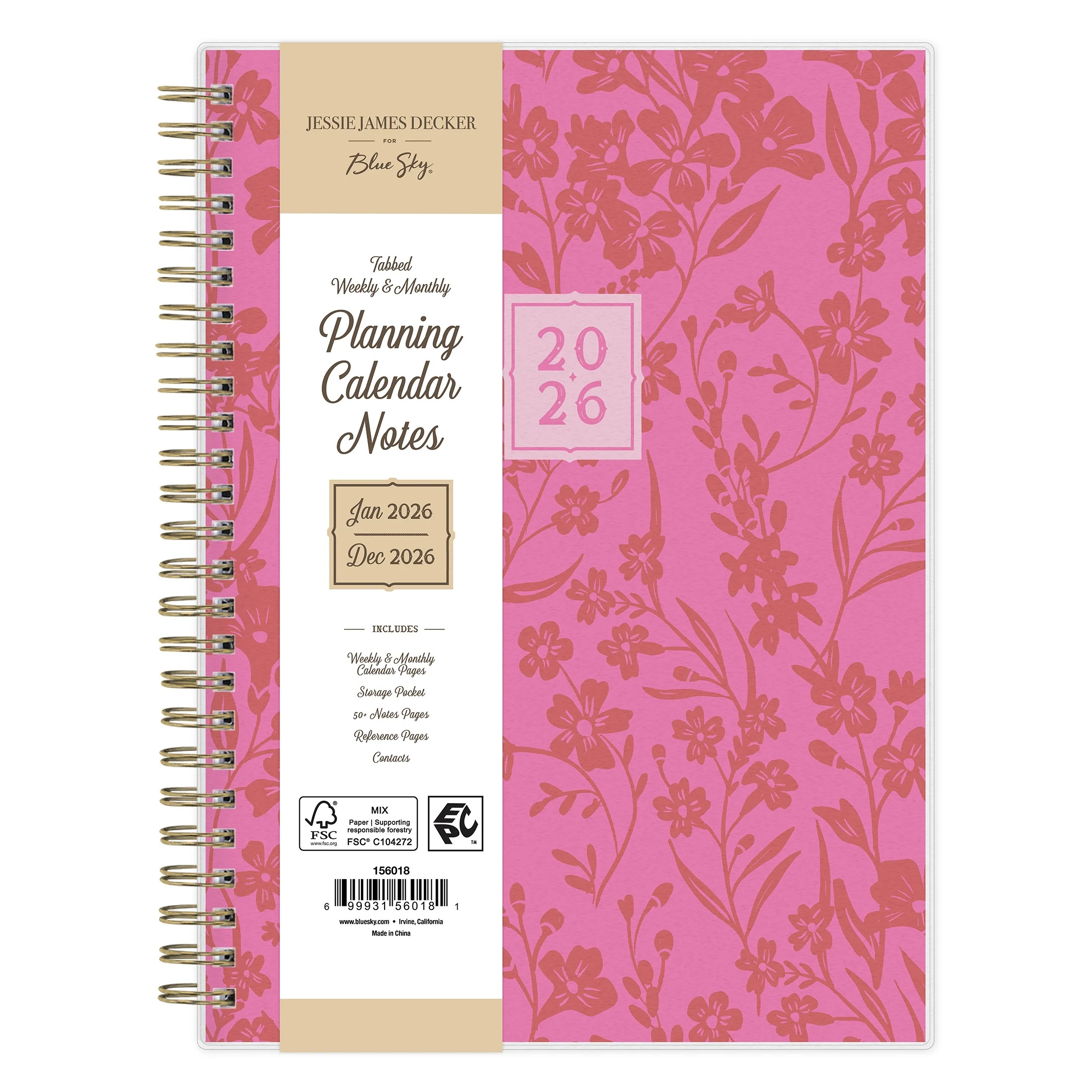 Jessie James Decker for Blue Sky Monthly Weekly (5.875" x 8.625") Ravena Pink 12-M (Jan 2026 - De... | Walmart (US)