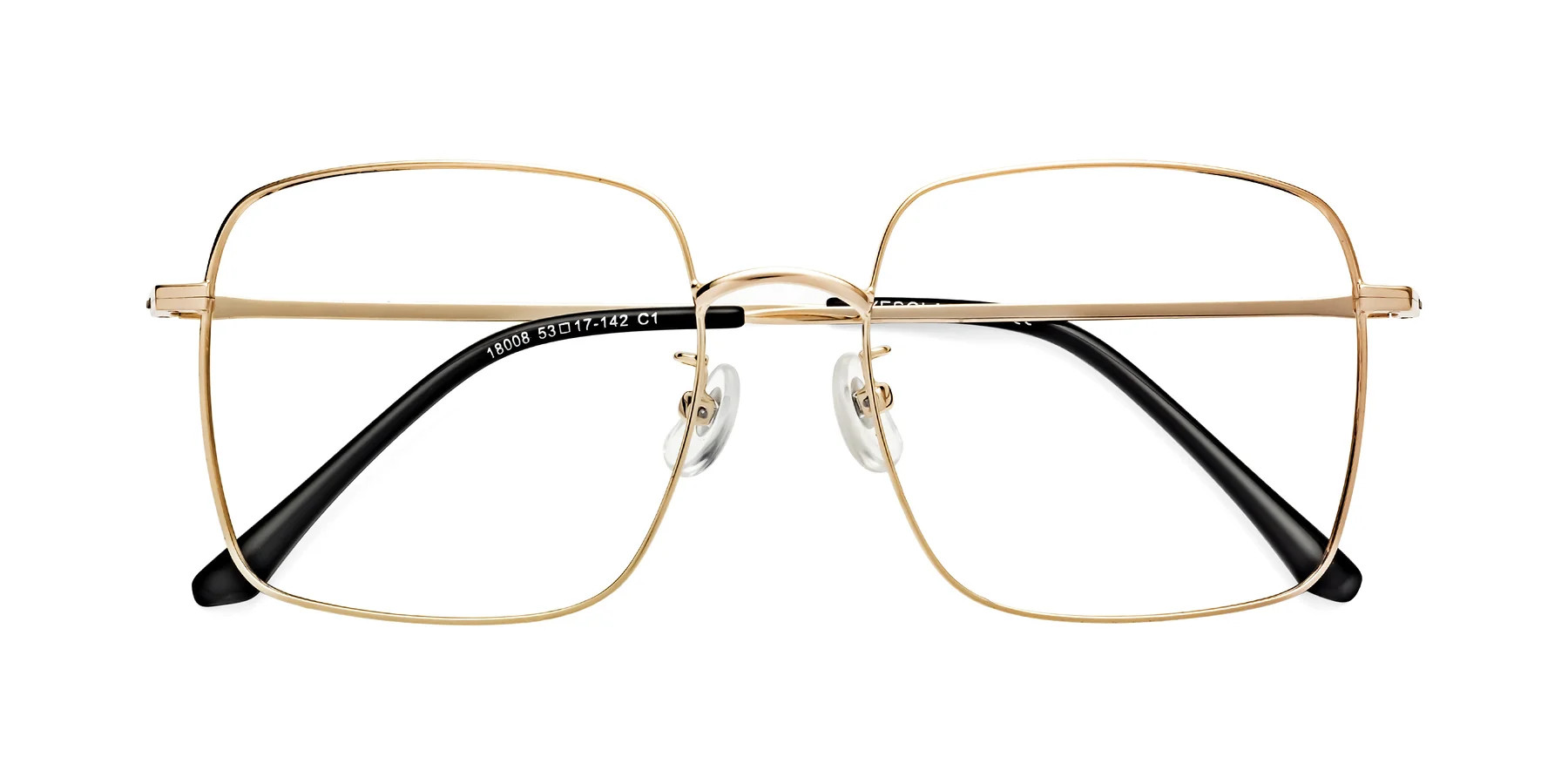 Gold Grandpa Oversized Square Eyeglasses - Billie | Yesglasses