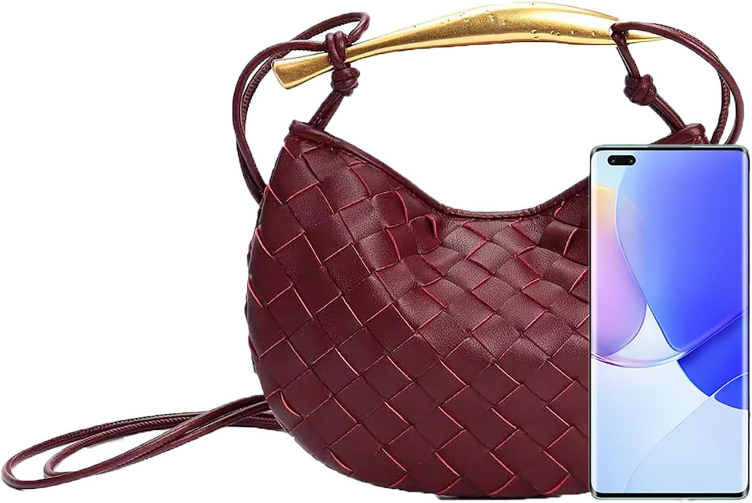 Bisadon Woven Leather Handbag Fashion Dumpling Bag Evening Bag for Women Hobo Bag Knotted Clutch ... | Amazon (US)