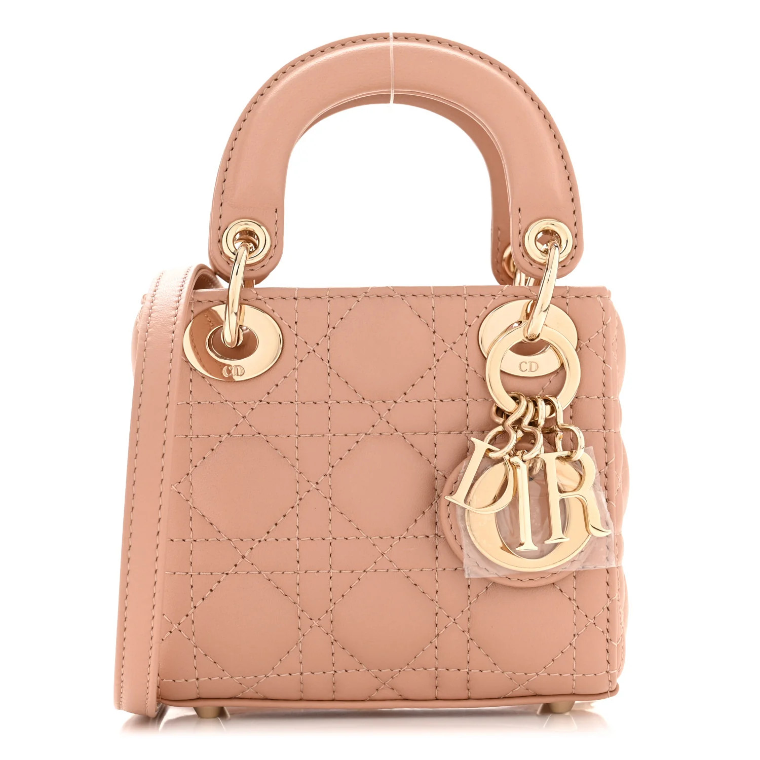Lambskin Cannage Micro Lady Dior Rose Des Vents | FASHIONPHILE (US)