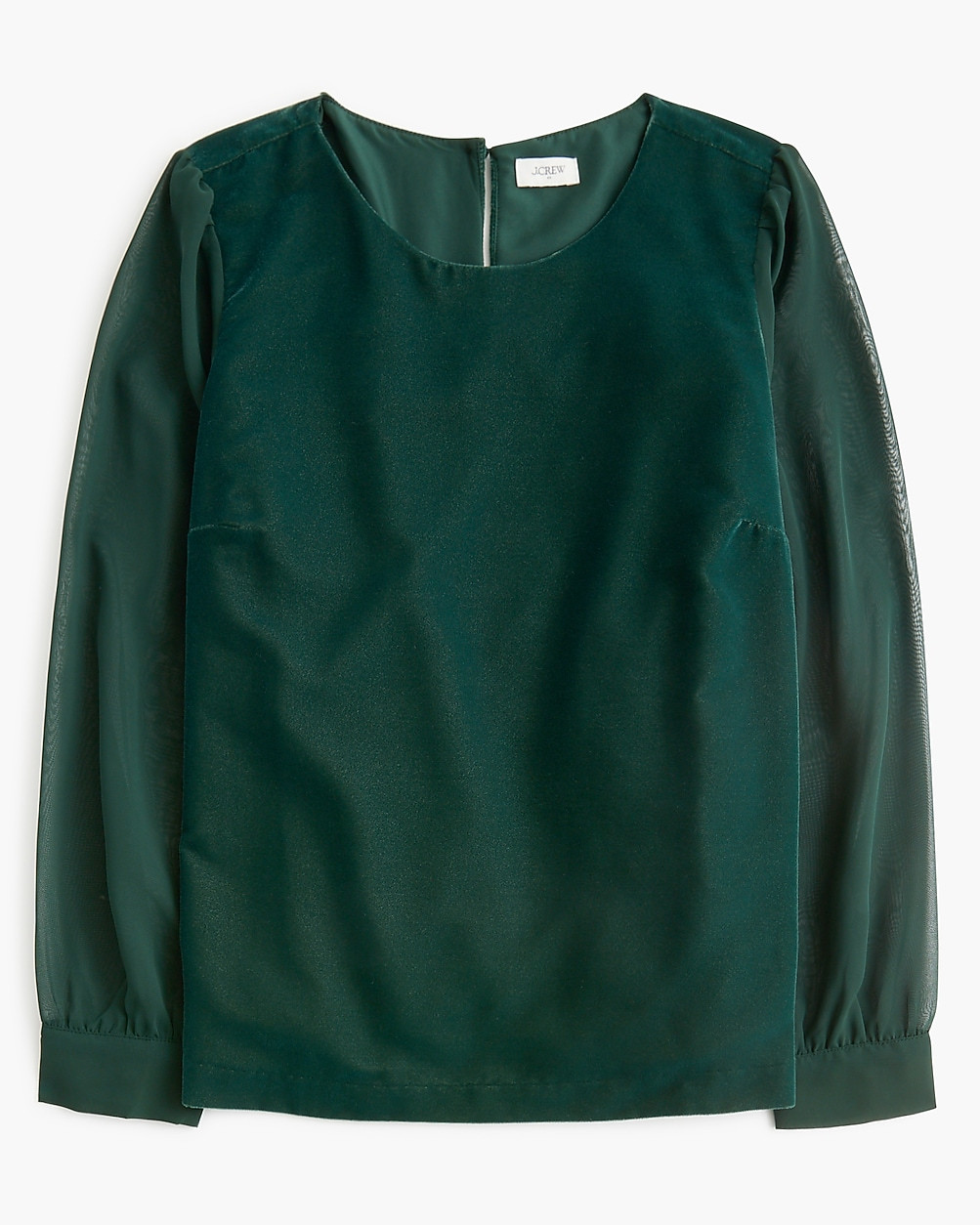Velvet puff-sleeve top | J.Crew Factory