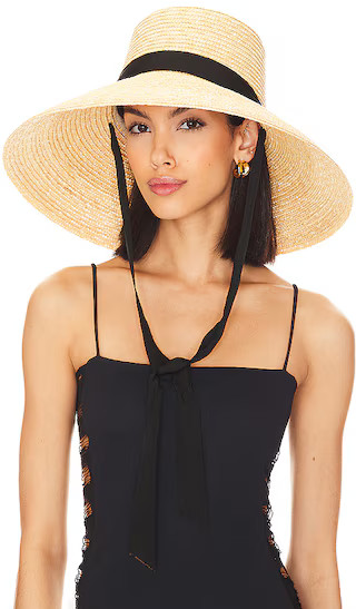Cora Sun Hat in Natural & Black | Revolve Clothing (Global)