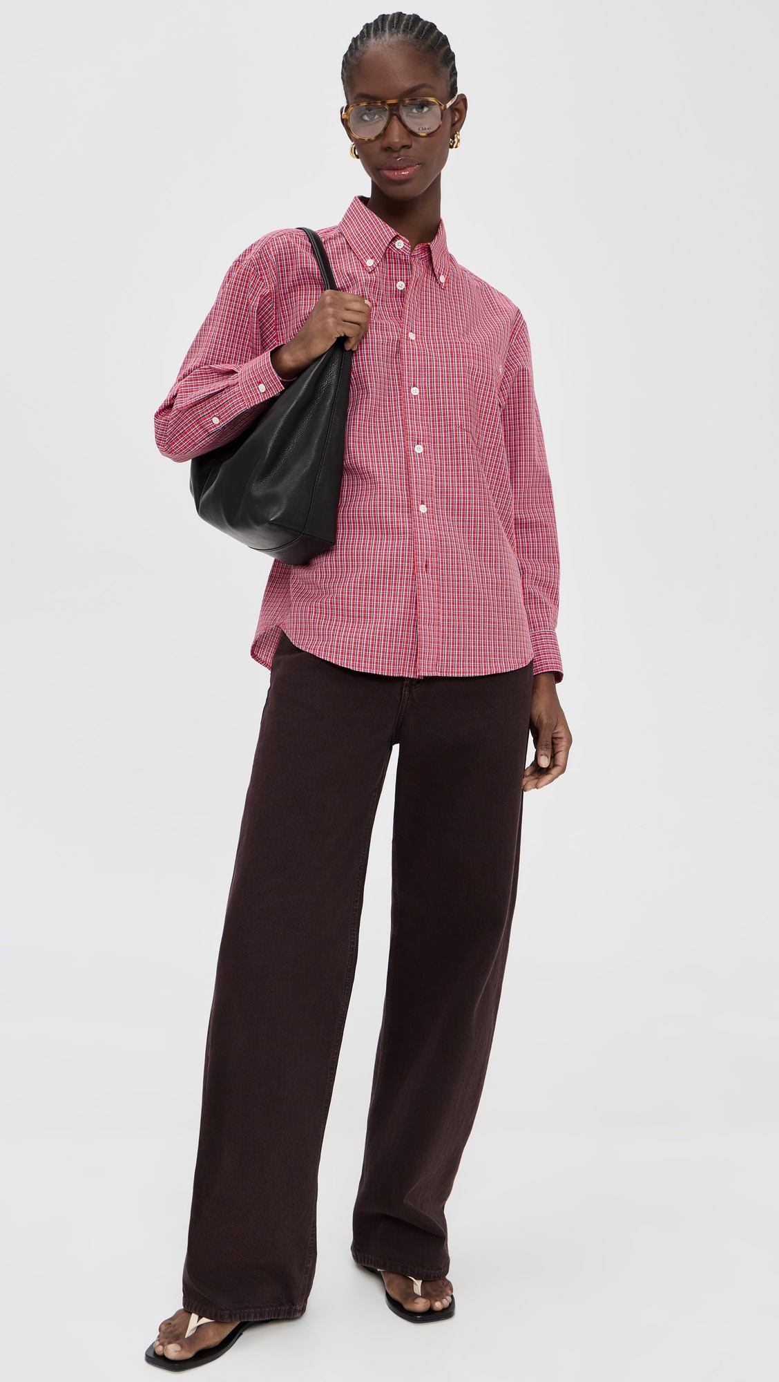 Oversized Button Down Checked Shirt | Shopbop