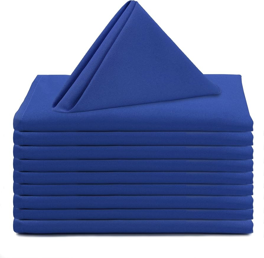 YCC Linen - 20 Inch Square Premium Polyester Cloth Napkins 10 Pack - Royal Blue, Oversized, Doubl... | Amazon (CA)