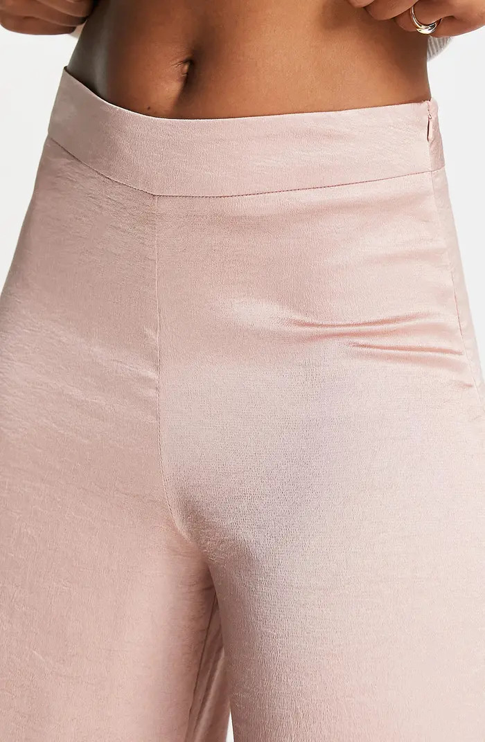 High Waist Wide Leg Satin Trousers | Nordstrom