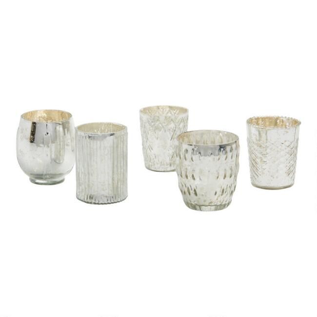 Silver Mercury Glass Votive Candleholder Set of 5 | World Market