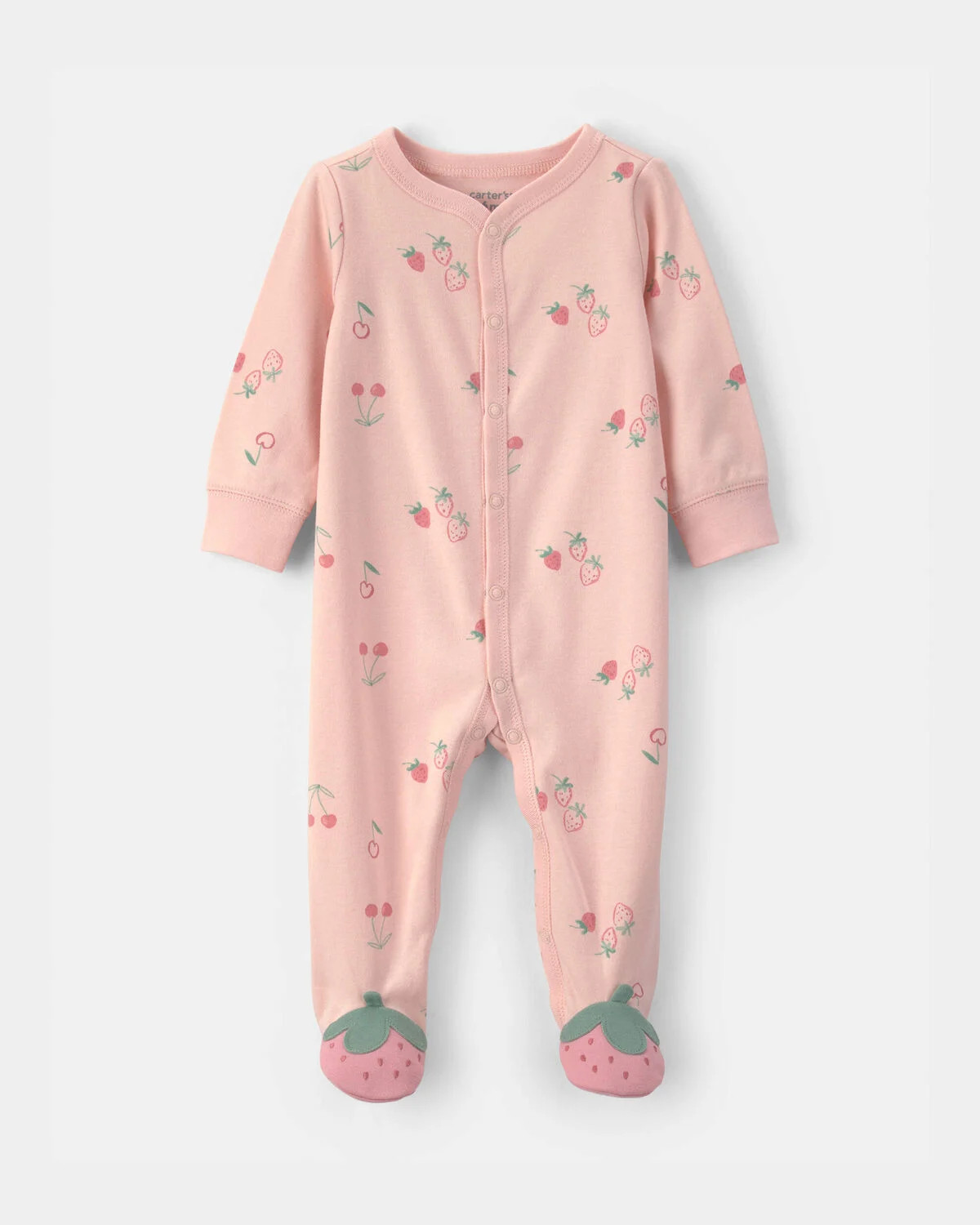 Baby Girl Strawberry 100% Cotton Sleep & Play Pajamas - Pink | Carter's Inc