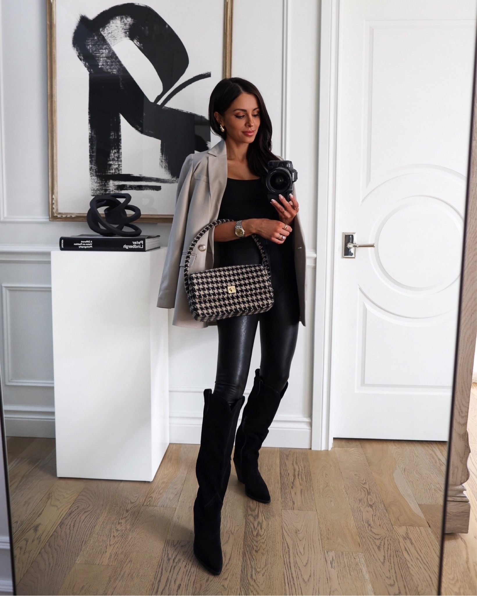 Winter work outfit
Madewell blazer on sale
Anine bing houndstooth handbag
Blondo western boots
Commando faux leather leggings 

#LTKworkwear #LTKsalealert #LTKfindsunder100