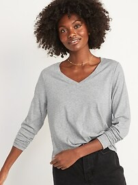 EveryWear V-Neck Long-Sleeve T-Shirt for Women | Old Navy (US)