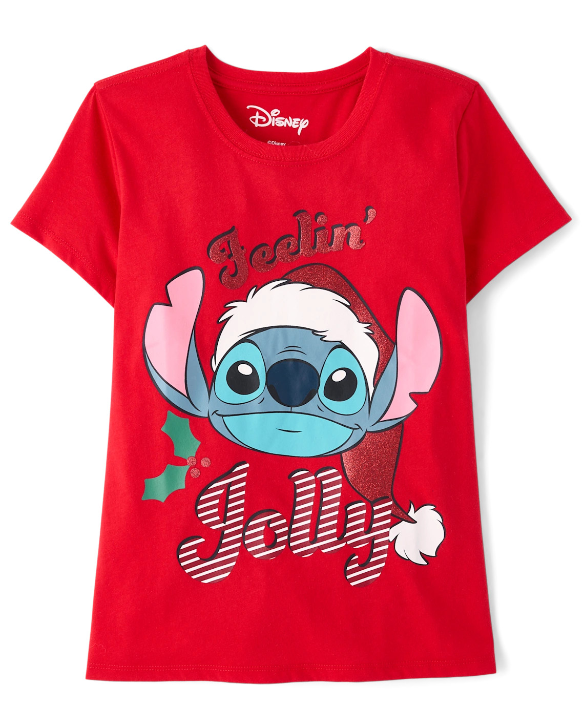 Girls Stitch™ Jolly Christmas Graphic Tee - red | The Children's Place
