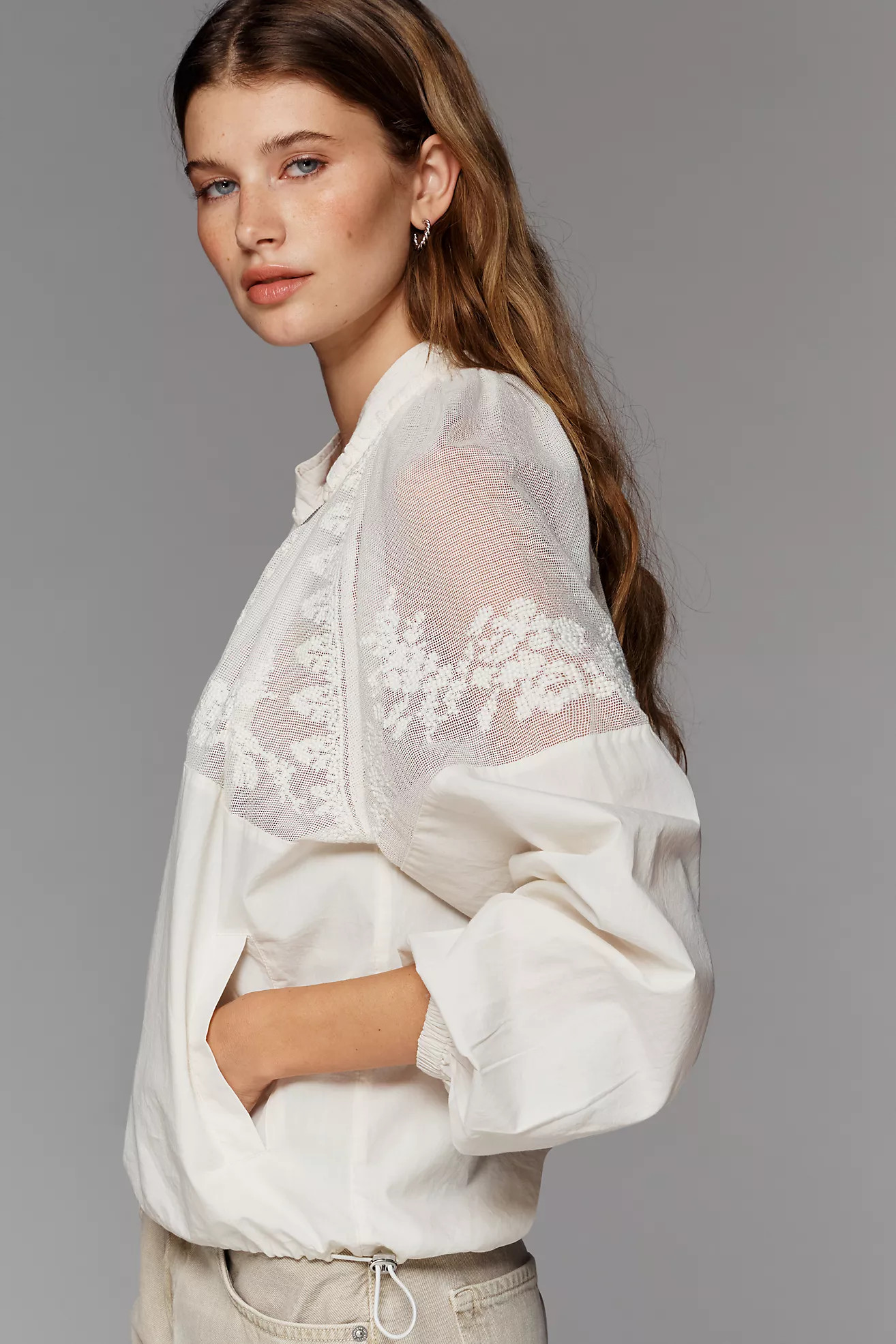 By Anthropologie Cotton Embroidered Bomber Jacket | Anthropologie (US)
