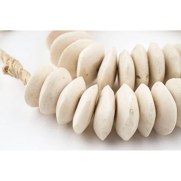 White Bone Beads - Full Strand of Fair Trade African Beads - The Bead Chest (Large, White) | Amazon (US)