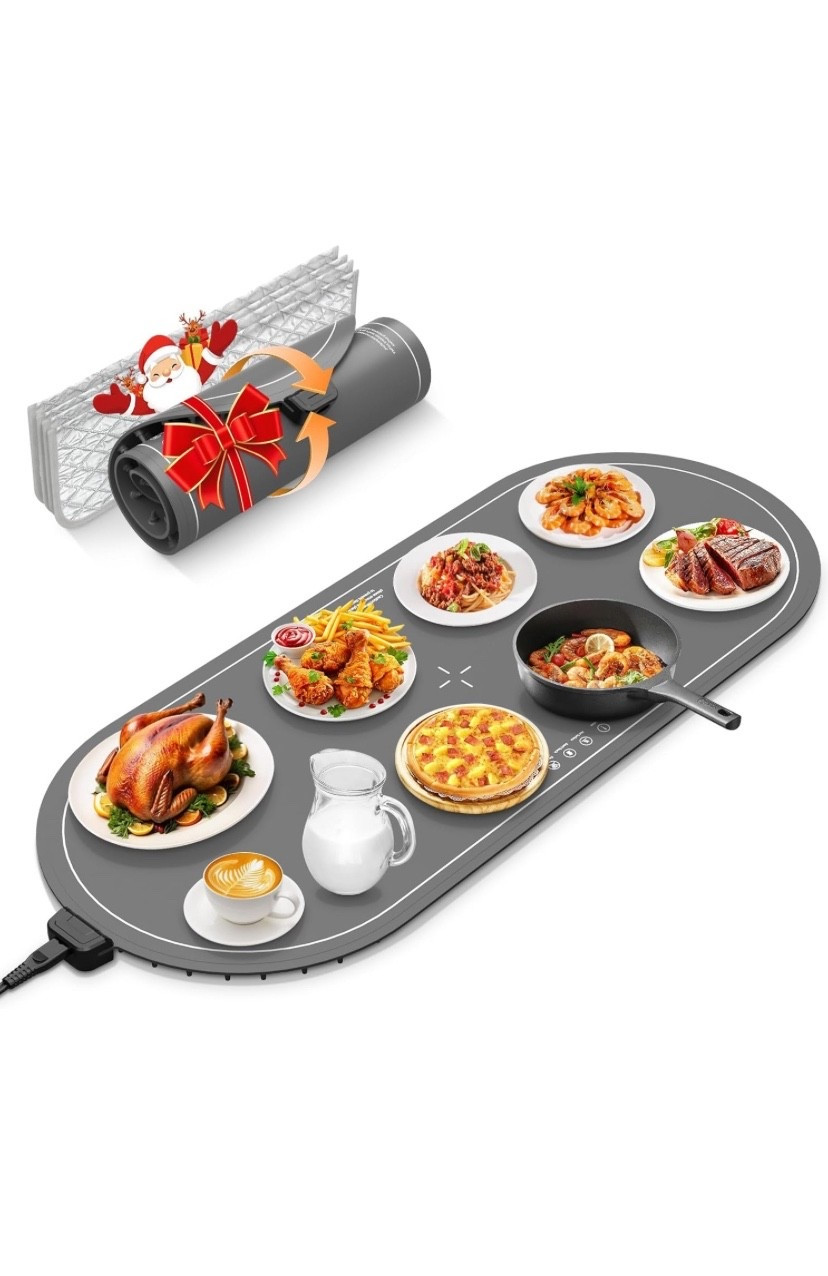 I saw someone share this warming mat for food in a reel the other day, and I can’t believe I’m saying this, but this is one kitchen gadget I genuinely need in my life.

#LTKSeasonal #LTKmomlife #LTKHoliday
