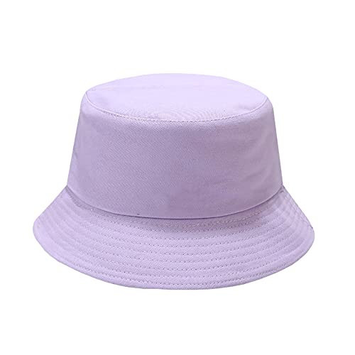 Light Purple Bucket Hat for Teen Girl Women Men, Soild Double Side Wear Fisherman Cap Reversible Summer Outdoor Travel Beach Sun Hat | Amazon (US)