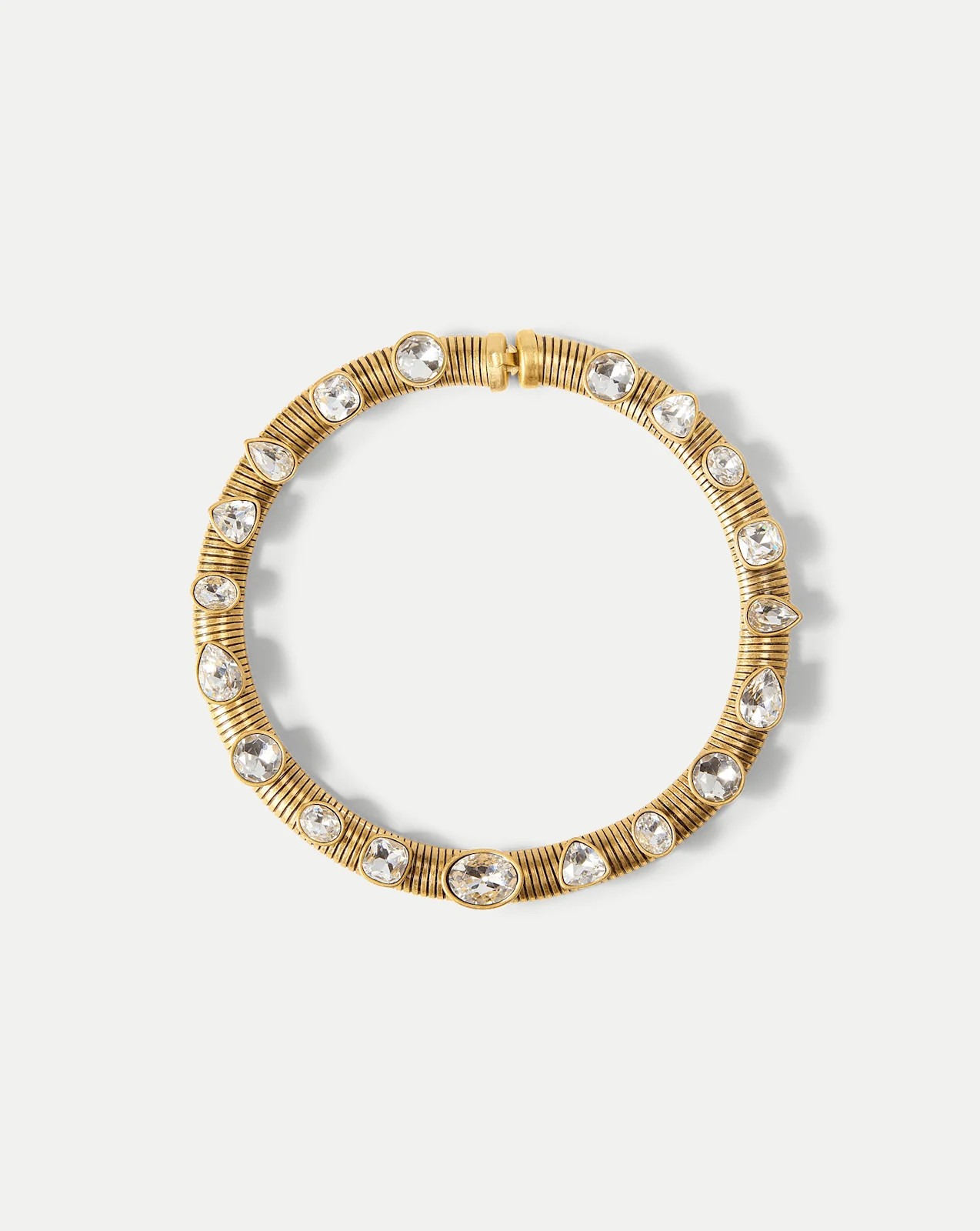 Veronica Beard Crystal Tubogas Collar Necklace Gold | Veronica Beard