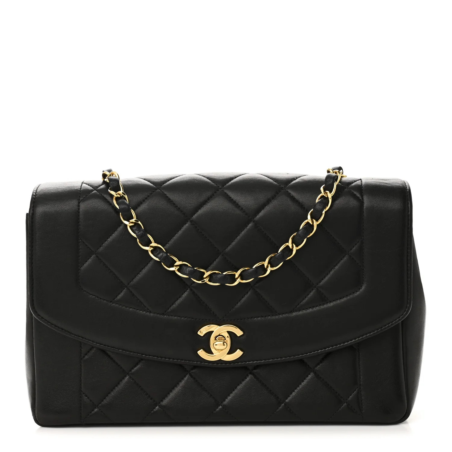 Lambskin Quilted Medium Single Flap Black | FASHIONPHILE (US)