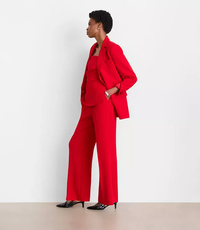 Petite LOFT Versa Crepe Drape Relaxed Blazer | LOFT