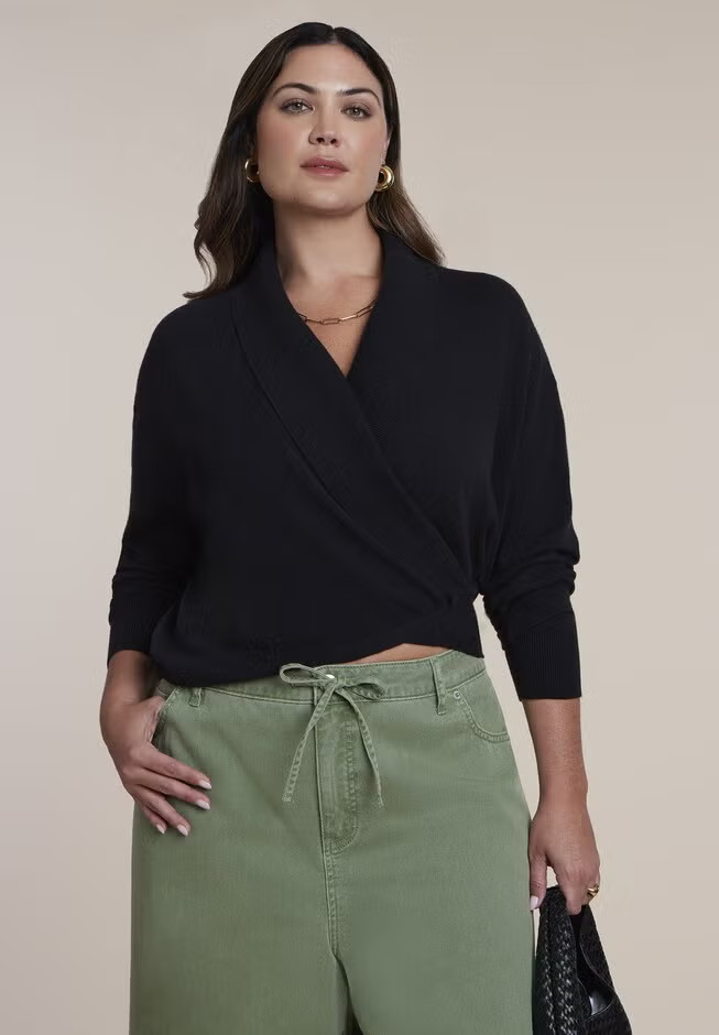Wrap Tie Cardigan | Eloquii