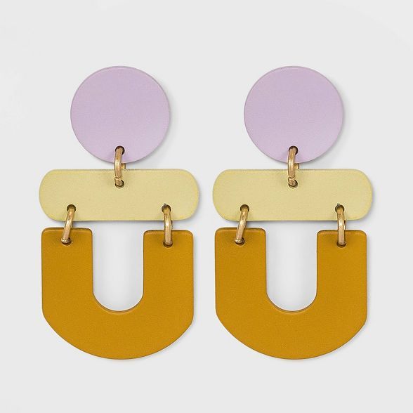 Flat Geometric Sprayed Drop Earrings - Universal Thread™ | Target