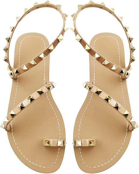 Women's Crystal with Rhinestone Bohemia Flip Flops Summer Beach T-Strap Flat Sandals | Amazon (US)