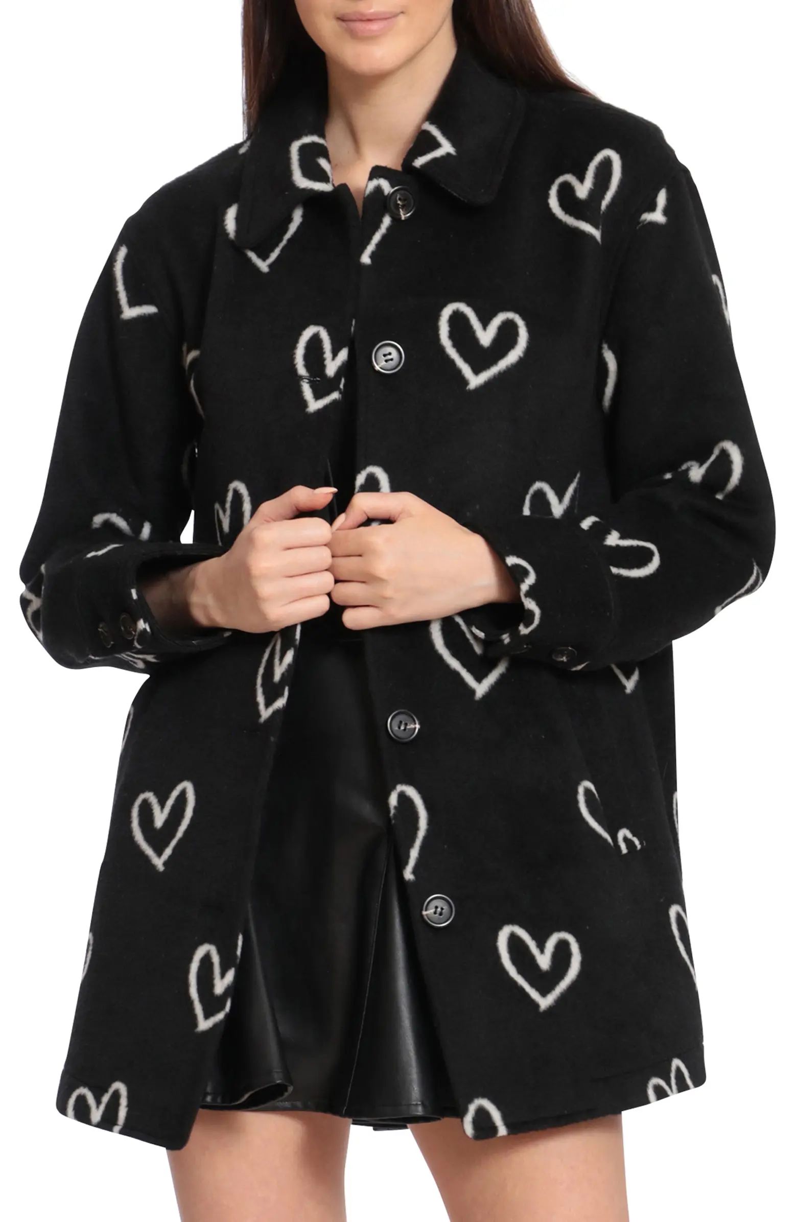 Heart Jacquard Coat | Nordstrom
