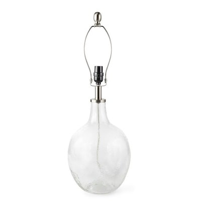 allen + roth 19-in Brushed Nickel/Clear Water Plug-In Glass Lamp Base Lowes.com | Lowe's