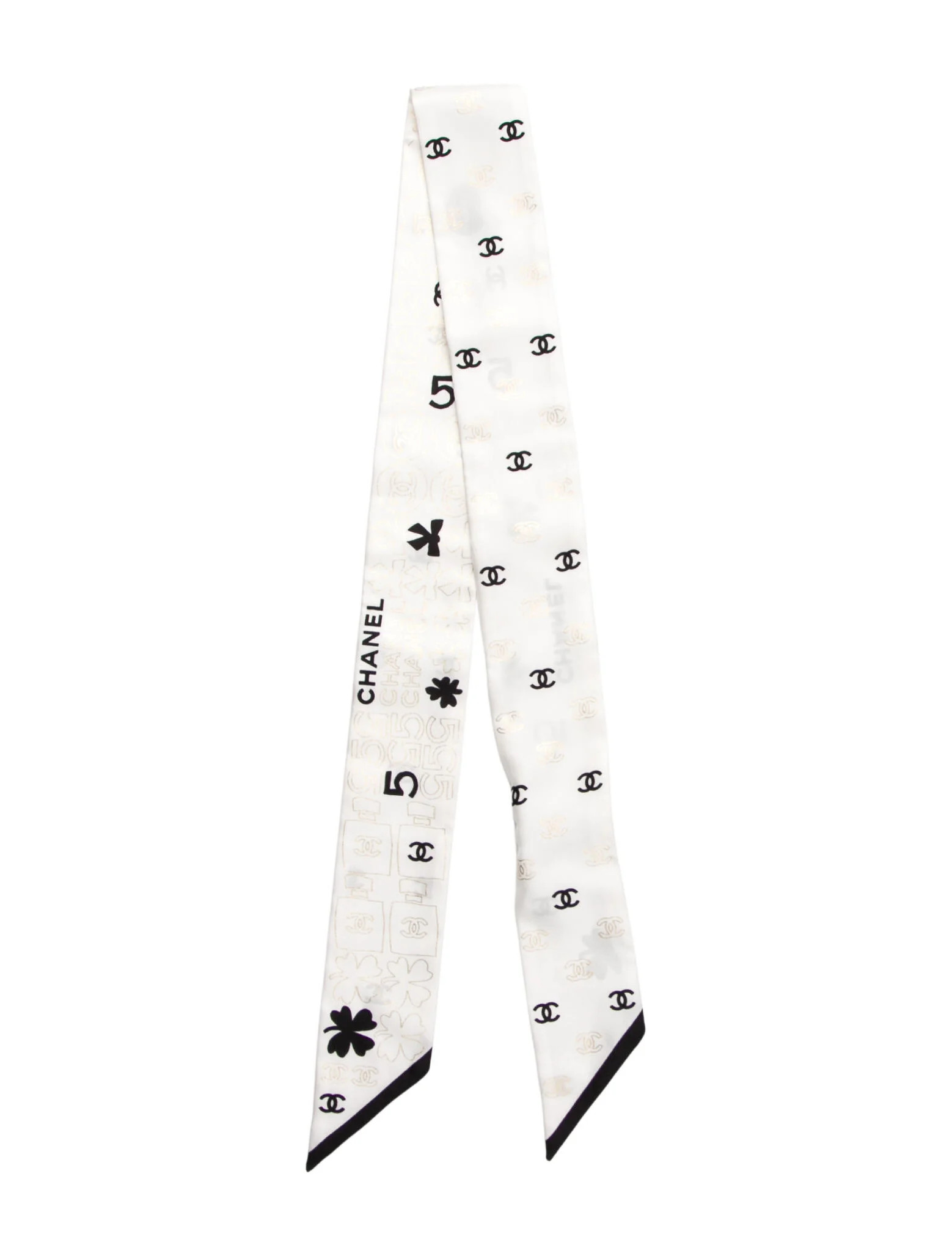 Silk Interlocking CC Logo Scarf | The RealReal